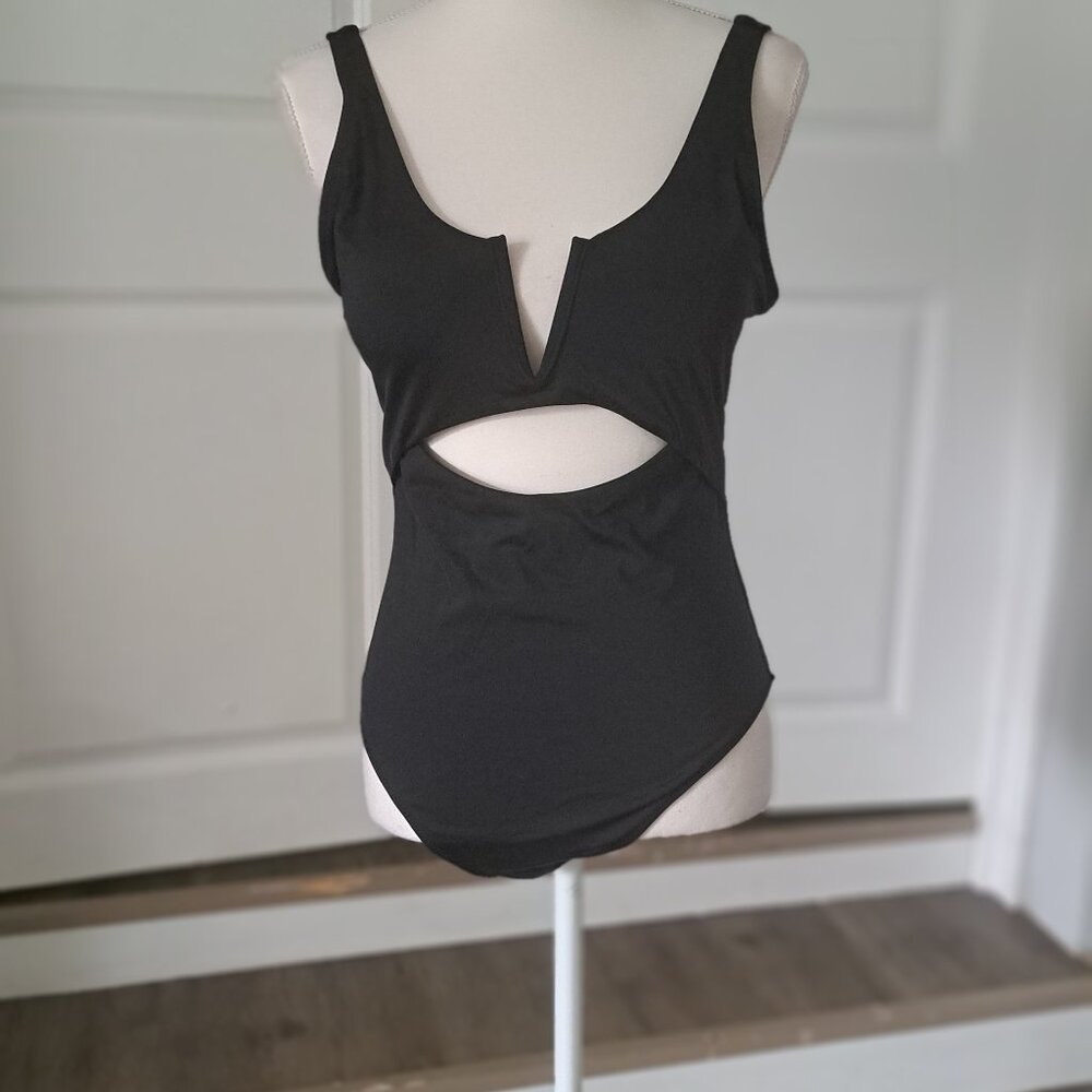 Meyeeka One Piece Tummy Control V neck High Cut Swimsuit XL NWT